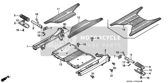 Honda NH80MS 1993 Panneau de plancher/Sol Planche pour un 1993 Honda NH80MS